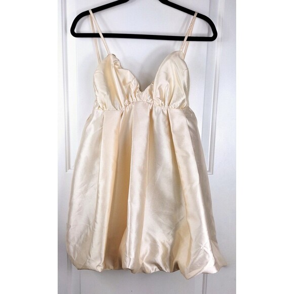 Klesis Cannes Hardly Wait Puffed Hem Mini Dress Vanilla Size Small - Picture 3 of 9